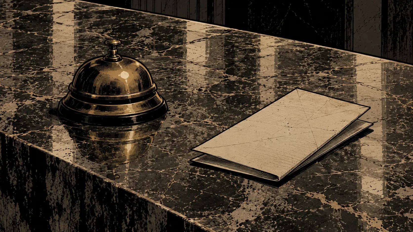 A drawing left on the reception desk.